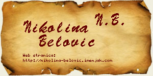 Nikolina Belović vizit kartica